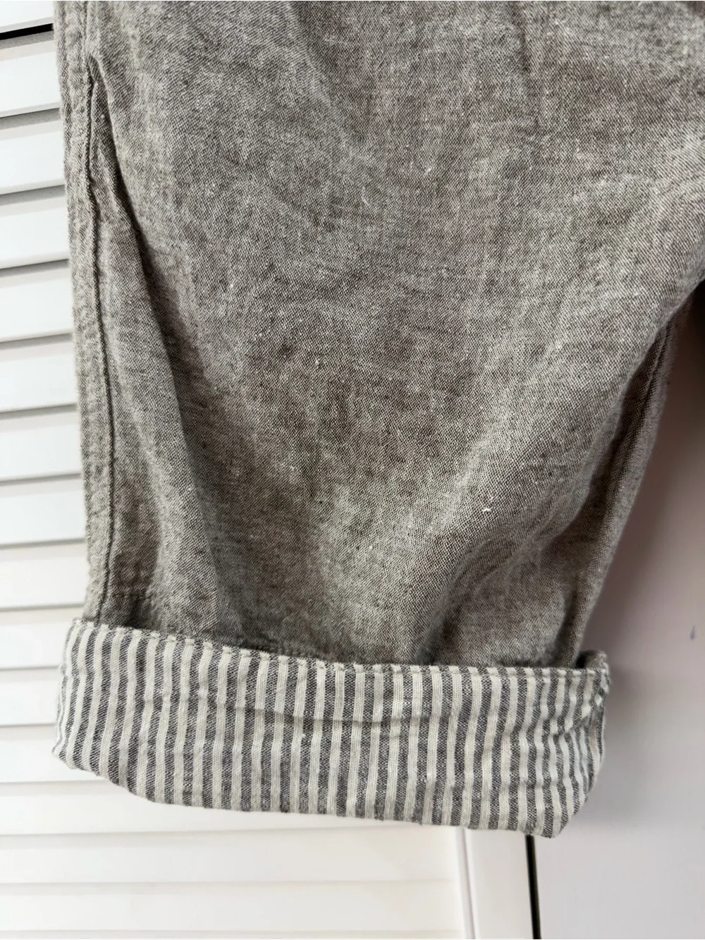 Zara boys size 7-8 Casual Drawstring Linen-cotton Blend Shorts - tan and white